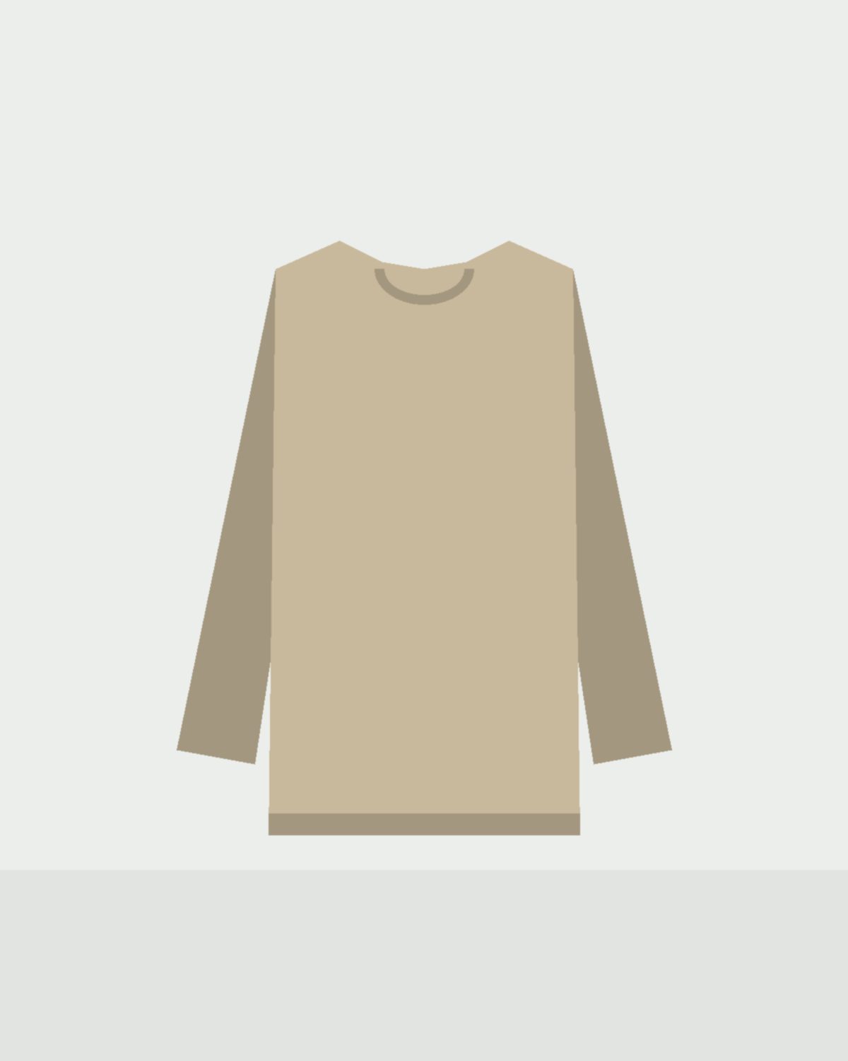 Oneman Long Sleeve Tee in Sand, front